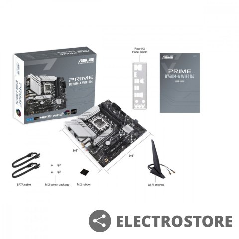 Asus Płyta główna Prime B760M-A WIFI D4 s1700 4DDR4 HDMI mATX Asus Płyta główna Prime B760M-A WIFI D4 s1700 4DDR4 HDMI mATX