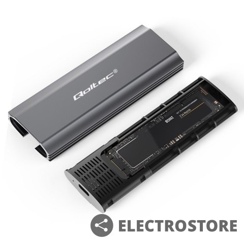 Qoltec Obudowa | kieszeń NV2271 na dysk M.2 SSD | SATA | NVMe | USB-C | 2TB