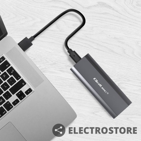 Qoltec Obudowa | kieszeń NV2271 na dysk M.2 SSD | SATA | NVMe | USB-C | 2TB