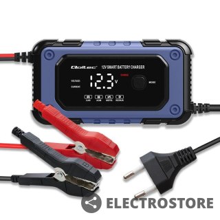 Qoltec Prostownik do akumulatora z funkcją naprawy | inteligentna mikroprocesowa ładowarka | 12V | 6A | LED | 4 tryby