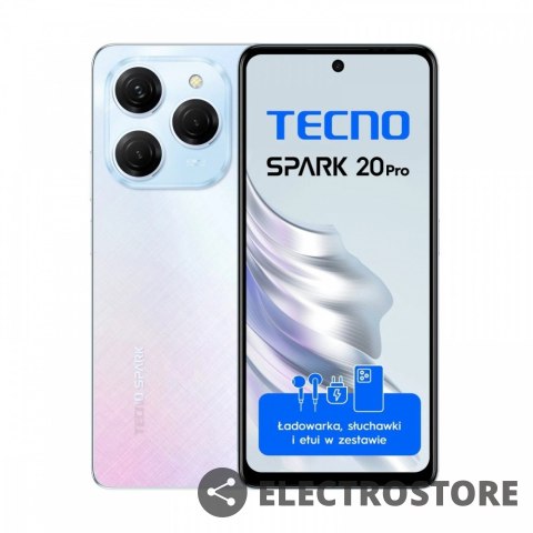 TECNO Smartfon Spark 20 PRO KJ6 256+8 Frosty Ivory