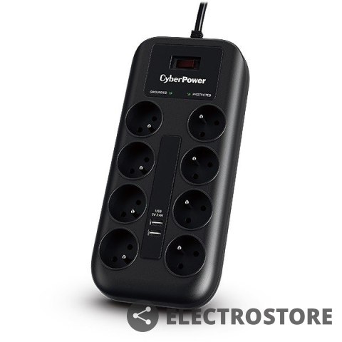 CyberPower Listwa przepięciowa P0820SUF0-FR 8xFR/2xUSB