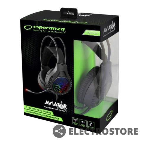 Esperanza Słuchawki z mikrofonem Gaming 5.1 Aviator Esperanza Słuchawki z mikrofonem Gaming 5.1 Aviator