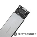 Qoltec Obudowa | kieszeń na dysk M.2 SSD | SATA | NGFF | USB 3.0 | Superspeed 5Gb/s | 2TB | Srebrna