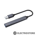 Savio Hub 4 porty USB-A - 3 x USB-A 2.0, 1 x USB-A 3.0, 5 Gbps, Aluminium, AK-70