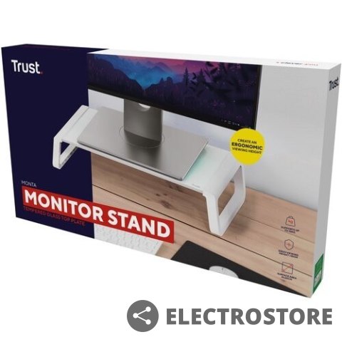 Trust Podstawka pod monitor MONTA GLASS biała Trust Podstawka pod monitor MONTA GLASS biała