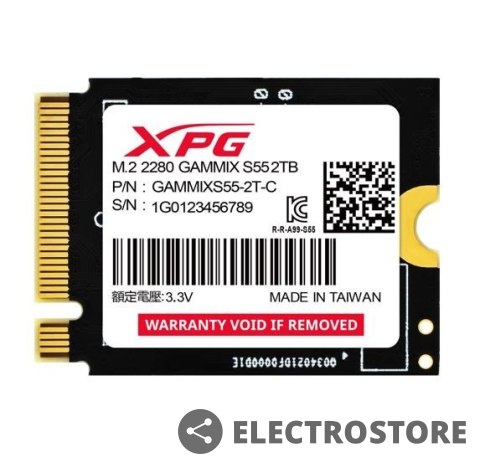 Adata Dysk SSD XPG GAMMIX S55 2TB PCIe 4x4 5/3.2GB/s M2230