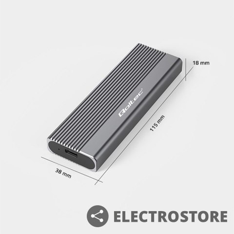 Qoltec Obudowa | kieszeń na dysk SSD M.2 | SATA | NGFF | USB-C | Super speed 6Gb/s | 2TB | Szara Qoltec Obudowa | kieszeń na dysk SSD M.2 | SATA | NGFF | USB-C | Super speed 6Gb/s | 2TB | Szara