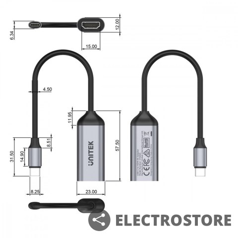 Unitek Adapter USB-C - HDMI 2.0; 4K 60Hz; M/F; V1420A Unitek Adapter USB-C - HDMI 2.0; 4K 60Hz; M/F; V1420A
