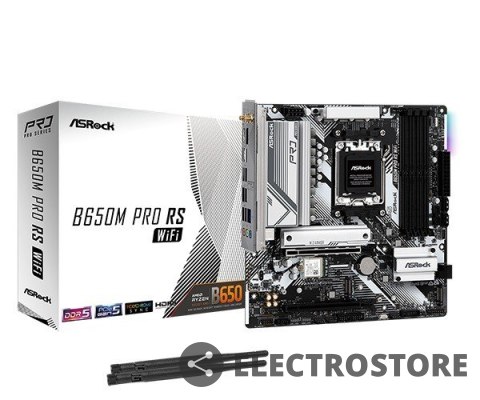 ASRock Płyta główna B650M PRO RS WIFI AM5 4DDR5 HDMI/DP mATX