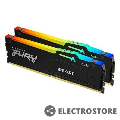 Kingston Pamięć DDR5 Fury Beast RGB 32GB(2*16GB)/6400 CL32 EXPO czarna