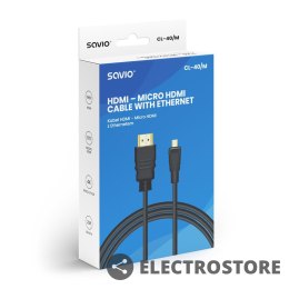 Savio Kabel HDMI (M) - micro HDMI (M) z Ethernetem, 2m, CL-40/M