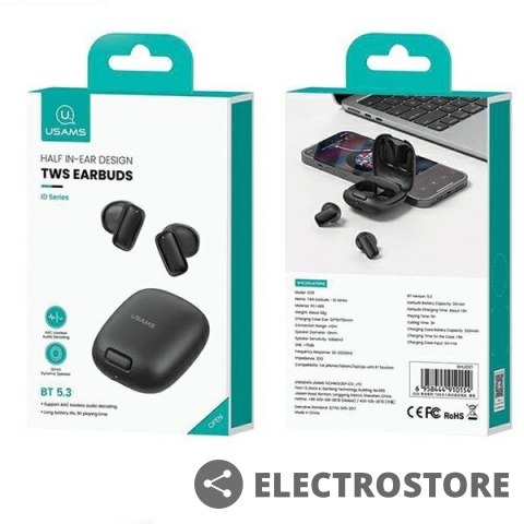 USAMS Słuchawki Bluetooth 5.3 TWS ID Series Niebieskie USAMS Słuchawki Bluetooth 5.3 TWS ID Series Niebieskie