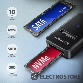 AXAGON ADM2-CM Adapter USB3.2 Gen 2 M.2 NVMe/SATA SSD 10cm USB-C cable