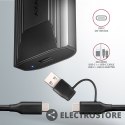 AXAGON EEM2-GTS2 Obudowa zewnętrzna aluminiowa bezśrubowa USB-C 3.2 Gen 2 M.2 NVMe & SATA SSD + USB-A - USB-C redukcja