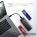 AXAGON EEM2-GTS2 Obudowa zewnętrzna aluminiowa bezśrubowa USB-C 3.2 Gen 2 M.2 NVMe & SATA SSD + USB-A - USB-C redukcja