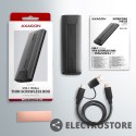 AXAGON EEM2-GTS2 Obudowa zewnętrzna aluminiowa bezśrubowa USB-C 3.2 Gen 2 M.2 NVMe & SATA SSD + USB-A - USB-C redukcja