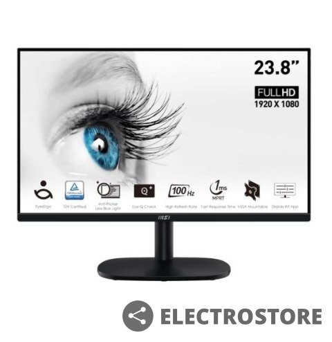 MSI Monitor PRO MP245V 23.8 cala LCD/FLAT/FHD/100Hz/Black