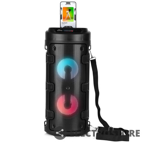 Media-Tech Głośnik PARTYBOX KEG BT MT3165 V2.0 Karaoke/Bluetooth 5.0+EDR/FM/MP3/MicroSD/USB/Equalizer/AUX/Jack 6.3/Pilot/Pasek/USB-C/LED/RM