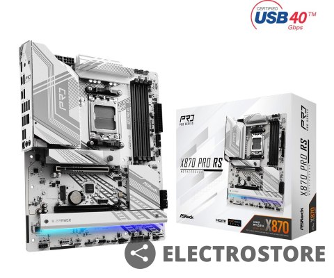 ASRock Płyta główna X870 PRO RS AM5 4DDR5 M.2 ATX ASRock Płyta główna X870 PRO RS AM5 4DDR5 M.2 ATX