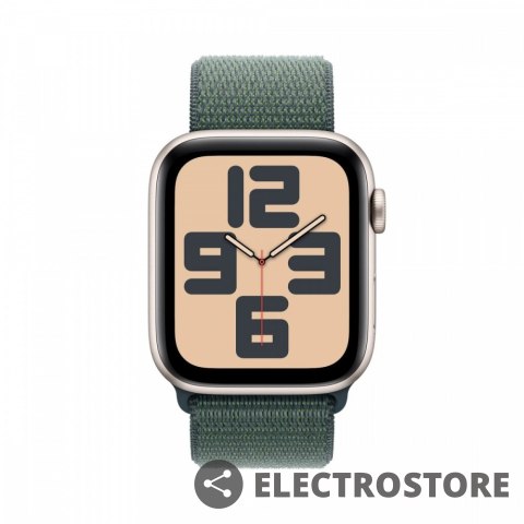 Apple Watch SE GPS, koperta 44 mm z aluminium w kolorze księżycowej poświaty z opaską sportową w kolorze górskiego jeziora Apple Watch SE GPS, koperta 44 mm z aluminium w kolorze księżycowej poświaty z opaską sportową w kolorze górskiego jeziora