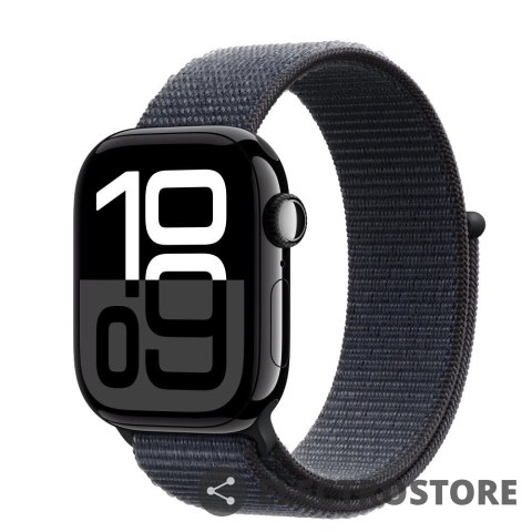 Apple Watch Series 10 GPS, koperta 42 mm z aluminium w kolorze onyksu z opaską sportową w kolorze atramentowym