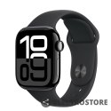 Apple Watch Series 10 GPS, koperta 42 mm z aluminium w kolorze onyksu z paskiem sportowym w kolorze czarnym - rozmiar M/L