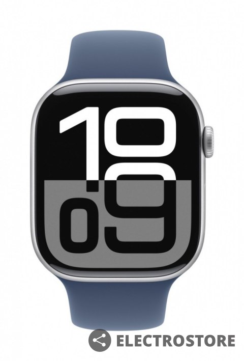 Apple Watch Series 10 GPS, koperta 42 mm z aluminium w kolorze srebrnym z paskiem sportowym w kolorze denim - rozmiar M/L Apple Watch Series 10 GPS, koperta 42 mm z aluminium w kolorze srebrnym z paskiem sportowym w kolorze denim - rozmiar M/L