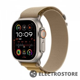 Apple Watch Ultra 2 GPS + Cellular, koperta 49 mm z tytanu w kolorze naturalnym z opaską Alpine M w kolorze beżowym