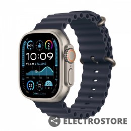 Apple Watch Ultra 2 GPS + Cellular, koperta 49 mm z tytanu w kolorze naturalnym z paskiem Ocean w kolorze granatu