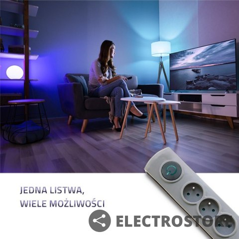 Qoltec Listwa antyprzepięciowa Quick Switch, 8 gniazd, 1,8m, szara Qoltec Listwa antyprzepięciowa Quick Switch, 8 gniazd, 1,8m, szara