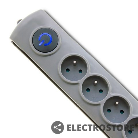 Qoltec Listwa antyprzepięciowa Quick Switch, 8 gniazd, 1,8m, szara Qoltec Listwa antyprzepięciowa Quick Switch, 8 gniazd, 1,8m, szara