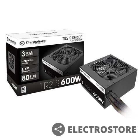 Thermaltake Zasilacz TR2 S Black 600W (80+ 230V EU, 2xPEG, 120mm, Single Rail)