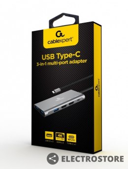 Gembird Adapter USB-C Hub USB-C PD HDMI x2 USB 3.0x3