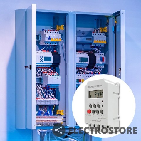 Qoltec Elektroczniczny programator czasowy na szynę DIN PC0629 Qoltec Elektroczniczny programator czasowy na szynę DIN PC0629