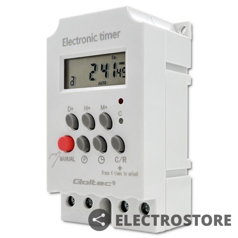 Qoltec Elektroczniczny programator czasowy na szynę DIN PC0629 Qoltec Elektroczniczny programator czasowy na szynę DIN PC0629