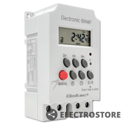 Qoltec Elektroczniczny programator czasowy na szynę DIN PC0629 Qoltec Elektroczniczny programator czasowy na szynę DIN PC0629