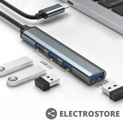 Qoltec HUB adapter USB-C 3.1 4w1 | USB 3.0 | 3x USB 2.0 Qoltec HUB adapter USB-C 3.1 4w1 | USB 3.0 | 3x USB 2.0