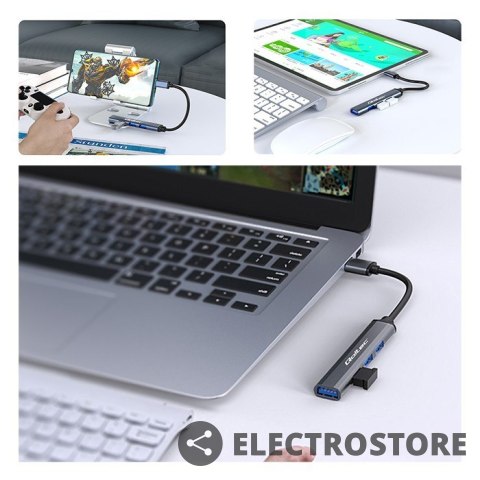 Qoltec HUB adapter USB-C 3.1 4w1 | USB 3.0 | 3x USB 2.0 Qoltec HUB adapter USB-C 3.1 4w1 | USB 3.0 | 3x USB 2.0