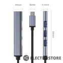 Qoltec HUB adapter USB-C 3.1 4w1 | USB 3.0 | 3x USB 2.0