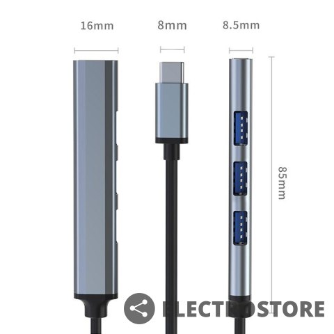 Qoltec HUB adapter USB-C 3.1 4w1 | USB 3.0 | 3x USB 2.0 Qoltec HUB adapter USB-C 3.1 4w1 | USB 3.0 | 3x USB 2.0