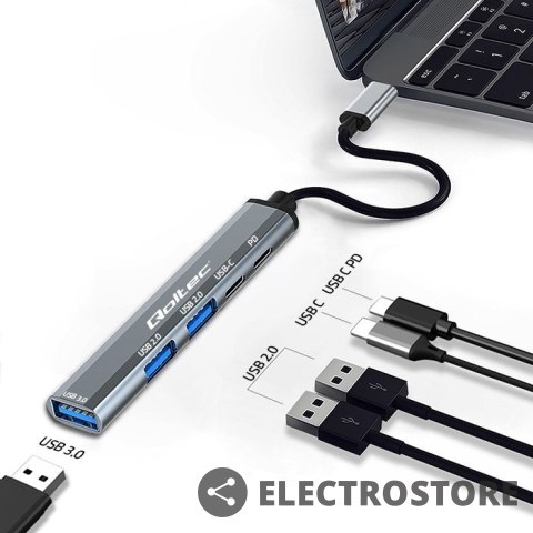 Qoltec HUB adapter USB-C 3.1 5w1 | USB-C PD | USB-C | 2x USB 2.0 | USB 3.0 Qoltec HUB adapter USB-C 3.1 5w1 | USB-C PD | USB-C | 2x USB 2.0 | USB 3.0