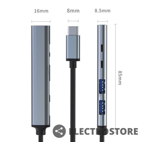 Qoltec HUB adapter USB-C 3.1 5w1 | USB-C PD | USB-C | 2x USB 2.0 | USB 3.0 Qoltec HUB adapter USB-C 3.1 5w1 | USB-C PD | USB-C | 2x USB 2.0 | USB 3.0