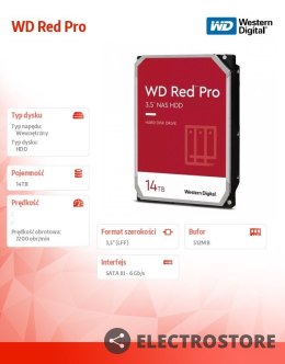 Western Digital Dysk twardy WD Red Pro 14TB 3,5 512MB SATAIII/7200rpm