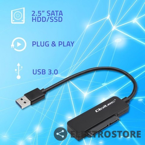 Qoltec Adapter SATA | Przejściówka na dysk SSD HDD 2.5" | USB 3.0 | Super speed 5Gb/s | 2TB Qoltec Adapter SATA | Przejściówka na dysk SSD HDD 2.5" | USB 3.0 | Super speed 5Gb/s | 2TB