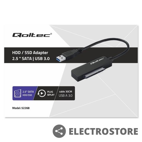 Qoltec Adapter SATA | Przejściówka na dysk SSD HDD 2.5" | USB 3.0 | Super speed 5Gb/s | 2TB Qoltec Adapter SATA | Przejściówka na dysk SSD HDD 2.5" | USB 3.0 | Super speed 5Gb/s | 2TB