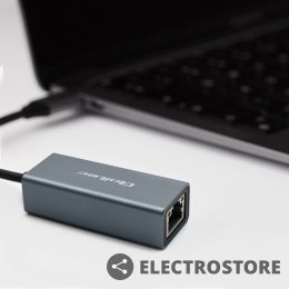 Qoltec Adapter USB-C na RJ45 Ethernet | 1000Mbps | Aluminiowa obudowa