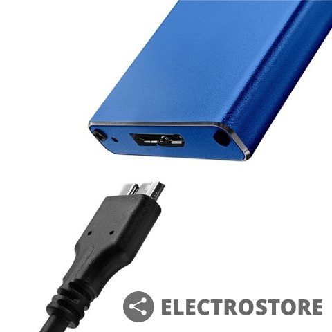 Qoltec Obudowa | kieszeń na dysk M.2 SSD | SATA | NGFF | USB 3.0 | Superspeed 5Gb/s | 2TB | Niebieska Qoltec Obudowa | kieszeń na dysk M.2 SSD | SATA | NGFF | USB 3.0 | Superspeed 5Gb/s | 2TB | Niebieska