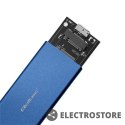 Qoltec Obudowa | kieszeń na dysk M.2 SSD | SATA | NGFF | USB 3.0 | Superspeed 5Gb/s | 2TB | Niebieska