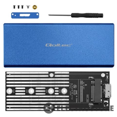 Qoltec Obudowa | kieszeń na dysk M.2 SSD | SATA | NGFF | USB 3.0 | Superspeed 5Gb/s | 2TB | Niebieska Qoltec Obudowa | kieszeń na dysk M.2 SSD | SATA | NGFF | USB 3.0 | Superspeed 5Gb/s | 2TB | Niebieska